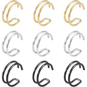Fake Septum Fake Nose Ring Hoop 20G Faux Nose Piercing Hoop Clip on Nose Rings Non Piercing Fake Nose Septum Lip Ear Ring Faux Body Piercing Jewelry for Women Men