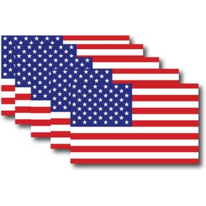 Magnet Me Up Patriotic American Flag Automotive Magnet - 2.75x4 Inches, 5 Pack, Red White and Blue, Heavy-Duty Magnetic Vinyl for Car, Truck, SUV - Showcase Your Patriotism, Crafted in USA