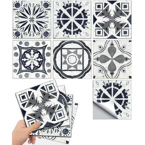 Moroccan Style Tile Stickers Set 20 Units 6x6 inch Multicolor Peel and Stick Self Adhesive Removable Tile Stickers for Waterproof Traditional DIY Wall Art for Bathroom and Kitchen Backsplashes