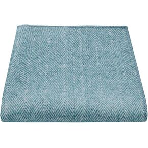 King & Priory Steel Blue Herringbone Pocket Square, Handkerchief, Tweed