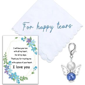 Greeting cards Mother of the Groom Gifts from Bride Future Mother in Law Gifts from Daughter in Law Wedding Day Embroidered Wedding Handkerchief Bridal Handkerchief Blue Hankerchief Bridal