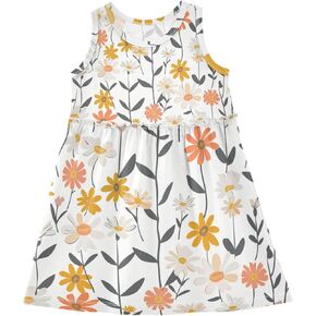 Girls Dresses Summer Toddler Sleeveless Midi Dress Casual Cotton A-Line Sundress