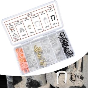 70 PCS Car Fuel Line Retainer Clip Assortment Kits, Durable Car Fuel Line Clips, Replacement 3/8" 5/16" Fuel Line Clamp with Storage Case, Compatible with Ford GM Chrysler (Multicolored)
