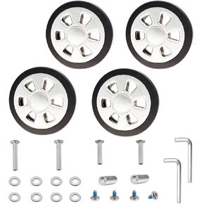 Luggage Replacement Wheels, Smooth Rolling TPU Rubber Spinner for Travel bags, Trunk,ATVs,Trolleys Repair Kit,2 Size Axles 4-Piece Flexible Swivel Casters 55mm x 12mm
