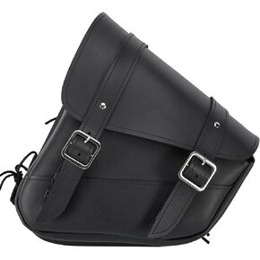 Motorcycle Swingarm Bag with Black Synthetic Leather, Swing Arm Bag Motorcycle Saddlebag Left Side Tool Bag Fit for Softail/Triangulated Swingarm Models Dyna Low Rider Fat Bob, Style1