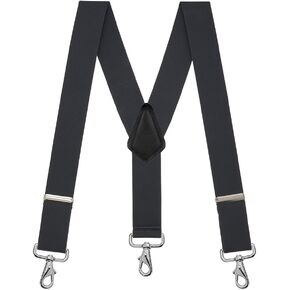 Classic Suspenders - 2-Inch Wide Elastic - X-Back - Trigger Snap - 11 Colors & 4 Sizes Including Big & Tall