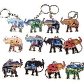 CLGIFT Set of 12 California Souvenir Keychain, I Heart LA Keychain, I Heart Los Angeles Keychain