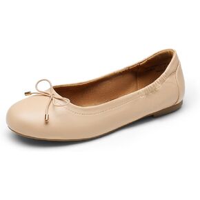 DREAM PAIRS Women's Ballet Flats, Foldable Round Toe Dress Shoes, Comfortable Slip On Work Flat Shoes with Bowknot