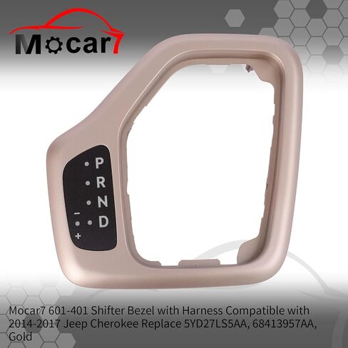 Shifter Bezel with Harness Compatible with 2014-2017 Jeep Cherokee Replace 5YD27XS5AA, 68413957AA, 601-402(Silver) in Saudi Arabia