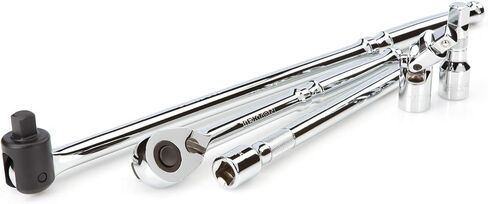 TEKTON 1/2 Inch Drive 6-Point Socket and Ratchet Set, 83-Piece (3/8 - 1-5/16 in., 10-32 mm) | SKT25302 in Kuwait