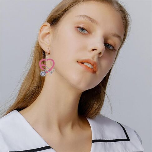 Coadipress Nurse Earrings for Nurse Doctor Colorful Stethoscope Earrings Lightweight Wooden Love Heart Drop Earrings Doctor Nurse Appreciation Jewerly Gifts in Saudi Arabia