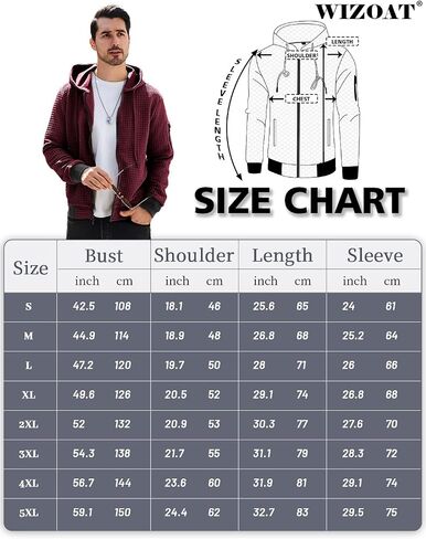 Mens Zip Up Hoodie Full-Zip Sweatshirt Lightweight Loose Fit Hooded Jackets in Saudi Arabia