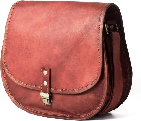 Vintage Style Brown Leather Crossbody Bag Messenger Satchel Tablet Bag for Men and Women in Saudi Arabia