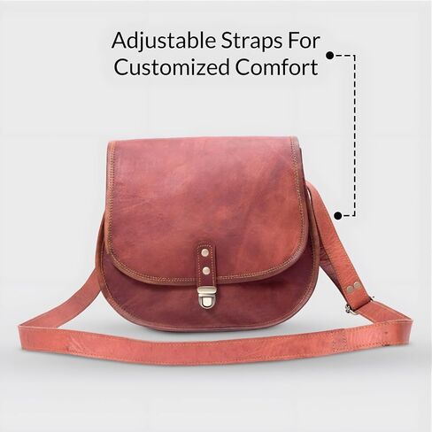 Vintage Style Brown Leather Crossbody Bag Messenger Satchel Tablet Bag for Men and Women in Saudi Arabia