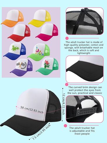 16 حزمة قبعات سائقي الشاحنات التسامي الكبار DIY قبعة بيسبول فارغة الصيف قبعات سائقي الشاحنات السائبة in Saudi Arabia