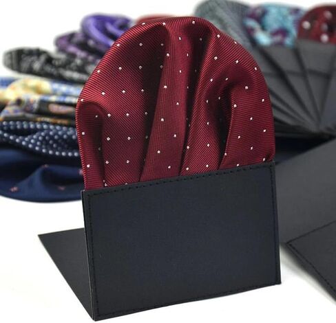 12 Pcs Prefolded Pocket Squares on Card for Men Suit Handkerchief, Boy's Pre-Folded Pocket Triangles Handkerchief in Saudi Arabia
