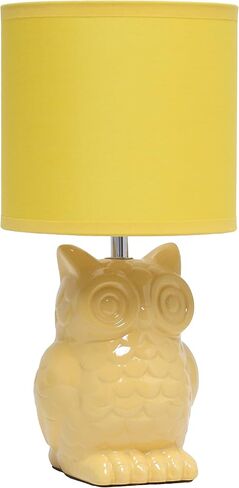 Simple Designs LT1136-SGE 12.8" Tall Contemporary Ceramic Owl Bedside Table Desk Lamp w Matching Fabric Shade for Decor, Bedroom, Nightstand, Living Room, Entryway, Kids' Room, Nursery, Sage Green in Kuwait