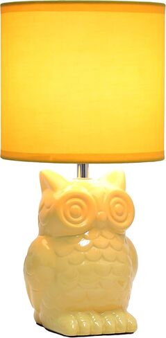 Simple Designs LT1136-SGE 12.8" Tall Contemporary Ceramic Owl Bedside Table Desk Lamp w Matching Fabric Shade for Decor, Bedroom, Nightstand, Living Room, Entryway, Kids' Room, Nursery, Sage Green in Kuwait