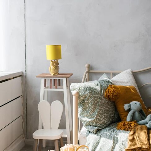 Simple Designs LT1136-SGE 12.8" Tall Contemporary Ceramic Owl Bedside Table Desk Lamp w Matching Fabric Shade for Decor, Bedroom, Nightstand, Living Room, Entryway, Kids' Room, Nursery, Sage Green in Kuwait