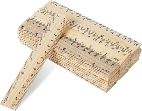 72 Packs 30cm 12 Inch Wooden Rulers, 2 Scale Imperial Metric Double Sided Pine Wood School Measuring Ruler Bulk for Home Classroom Student Office Use Drafting Supplies in Kuwait