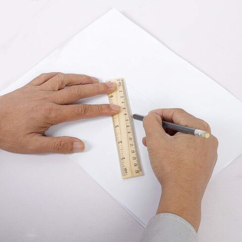 72 Packs 30cm 12 Inch Wooden Rulers, 2 Scale Imperial Metric Double Sided Pine Wood School Measuring Ruler Bulk for Home Classroom Student Office Use Drafting Supplies in Kuwait