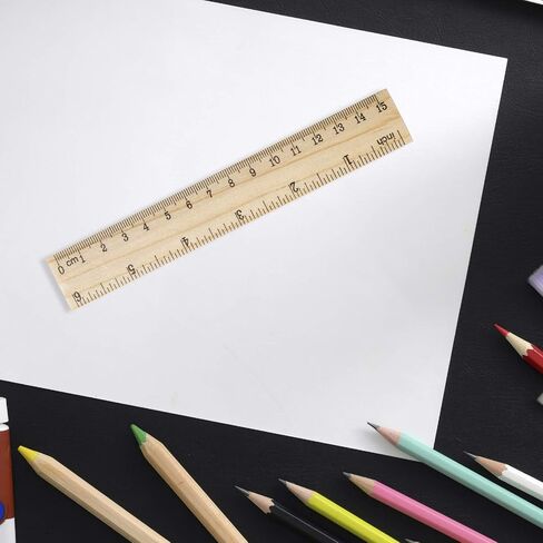 72 Packs 30cm 12 Inch Wooden Rulers, 2 Scale Imperial Metric Double Sided Pine Wood School Measuring Ruler Bulk for Home Classroom Student Office Use Drafting Supplies in Kuwait