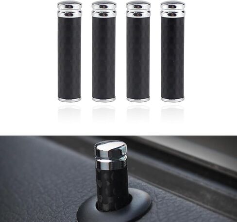 4 قطع مقابض تعديل قفل باب السيارة، دبابيس سحب باب السيارة المعدنية من ألياف الكربون، ملحقات مسامير داخلية عالمية لأبواب السيارات والشاحنات والشاحنات والشاحنات (أسود) in Kuwait