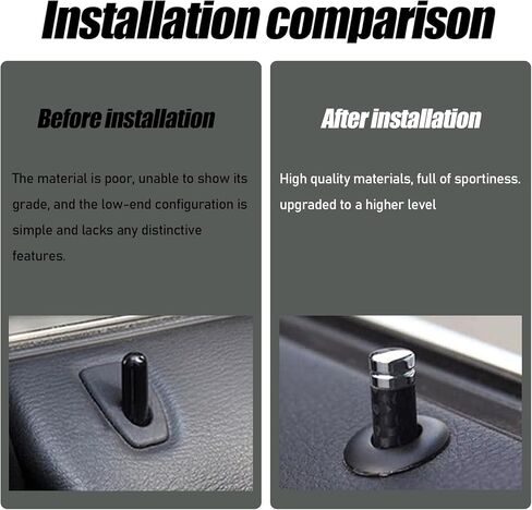 4 قطع مقابض تعديل قفل باب السيارة، دبابيس سحب باب السيارة المعدنية من ألياف الكربون، ملحقات مسامير داخلية عالمية لأبواب السيارات والشاحنات والشاحنات والشاحنات (أسود) in Kuwait