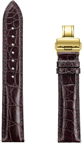 حزام ساعة من جلد التمساح للنساء والرجال، أربطة سريعة الإصدار، أساور معصم كلاسيكية عتيقة، حزام تمساح بديل لـ 18 مم 19 مم 20 مم 21 مم 22 مم in Kuwait