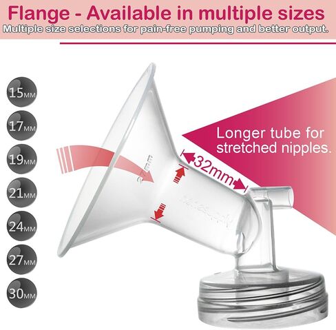 Nenesupply Handsfree Wearable Breast Milk Collection Cups Compatible with Spectra S1 S2 Baby Buddha Momcozy V1 Lansinoh Pumps 24mm Silicone Flanges Replacement for Spectra Pump Parts 19mm 21mm inserts in Saudi Arabia