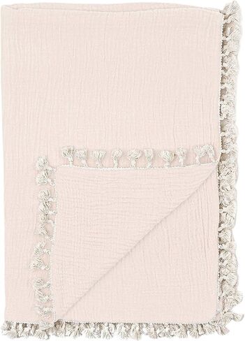 Crane Baby Green Muslin Baby Blanket, 6-Layer Cotton Baby Swaddle, Soft Cotton Lightweight Nursery and Stroller Blanket for Baby Boys & Girls, Fern Green, 30" x 40" in Saudi Arabia