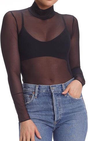 كوماندوز شيك شبكة الياقة المدورة طويلة الأكمام TU116 in Saudi Arabia