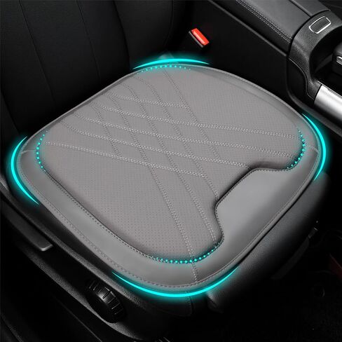 Car Seat Cushion: Premium Car Seat Cushions for Driving - Comfortable Memory Foam Seat Cushion for Car-Truck, Car Seat Pad Works with 95% of Vehicle, Office - Leather & Black in Saudi Arabia