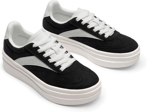 DREAM PAIRS Women's Platform Walking Sneakers Tennis Lace-Up Comfortable Casual Athletic Non-Slip Running Fashion Sneakers Shoes. in Saudi Arabia