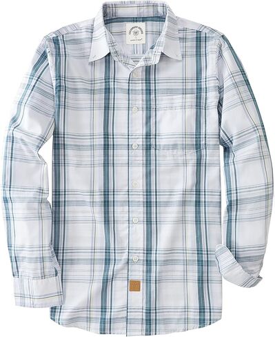 Dubinik®Mens Shirts Long Sleeve Shirts for Men Casual Button Down Vintage Plaid Pocket Soft Mens Button Up Shirts Long Sleeve in Kuwait