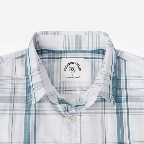 Dubinik®Mens Shirts Long Sleeve Shirts for Men Casual Button Down Vintage Plaid Pocket Soft Mens Button Up Shirts Long Sleeve in Kuwait