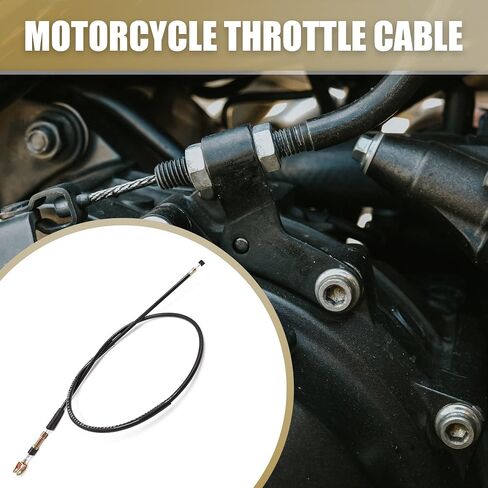 uxcell 123cm 48.4" Length Black Rubber Coated Motorcycle Motorbike Clutch Cable Wire Line Replacement for Suzuki GN125 in Saudi Arabia