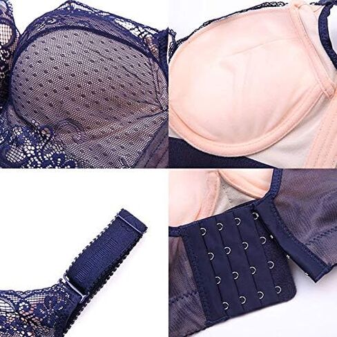 Women's Padded Push Up Soft Lace Bra Underwire Sexy Cleavage Bra in Saudi Arabia