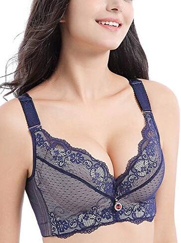 Women's Padded Push Up Soft Lace Bra Underwire Sexy Cleavage Bra in Saudi Arabia