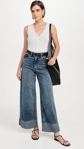بنطال جينز Sofie النسائي ذو الارتفاع العالي وواسع الساق من rag &bone in Saudi Arabia