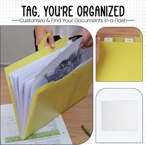 5 Pocket Expanding File Folder - Rose - 12.8" x 9.7" - Travel Folder Organizer - Paper Organizer Folder Letter Size Documents - Water-Resistant Important Document Organizer in Saudi Arabia