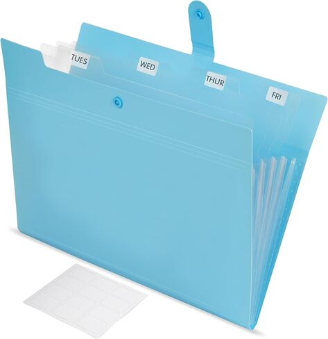 5 Pocket Expanding File Folder - Rose - 12.8" x 9.7" - Travel Folder Organizer - Paper Organizer Folder Letter Size Documents - Water-Resistant Important Document Organizer in Saudi Arabia