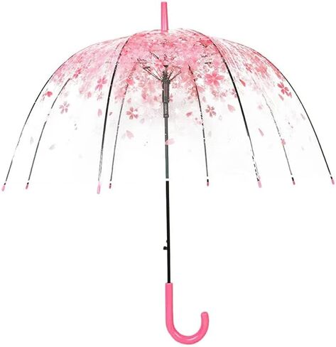 Transparent Bubble Umbrella an Easy Grip Handle, Dome Bubble Umbrella,Fashion Dome Automatic Handle Bird Cage Windproof Wedding Decoration Umbrella(Pink) in Kuwait