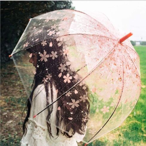 Transparent Bubble Umbrella an Easy Grip Handle, Dome Bubble Umbrella,Fashion Dome Automatic Handle Bird Cage Windproof Wedding Decoration Umbrella(Pink) in Kuwait