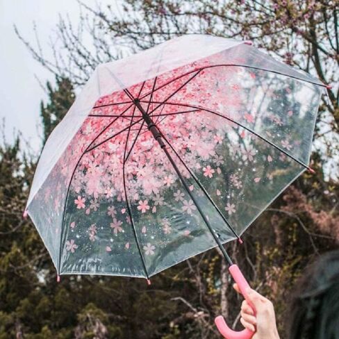 Transparent Bubble Umbrella an Easy Grip Handle, Dome Bubble Umbrella,Fashion Dome Automatic Handle Bird Cage Windproof Wedding Decoration Umbrella(Pink) in Kuwait