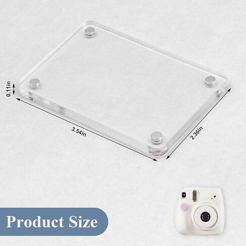 إطارات صور أكريليك، إطار صور مغناطيسي صغير مقاس 2.36 × 3.54 بوصة، إطار صورة مغناطيسي للثلاجة مزدوج الجوانب، إطار مغناطيسي شفاف، حزمة من 6 قطع مع 20 ورقة بطانة لإطار الصورة in Kuwait