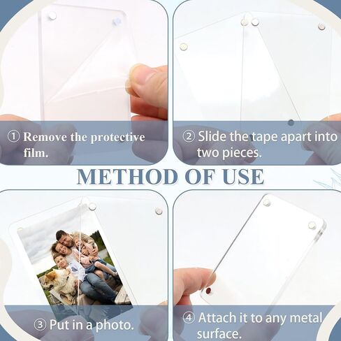 إطارات صور أكريليك، إطار صور مغناطيسي صغير مقاس 2.36 × 3.54 بوصة، إطار صورة مغناطيسي للثلاجة مزدوج الجوانب، إطار مغناطيسي شفاف، حزمة من 6 قطع مع 20 ورقة بطانة لإطار الصورة in Kuwait