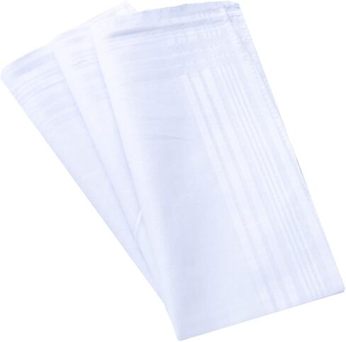 Men's White 100% Cotton Handkerchief Hankie Hankerchieves in Kuwait