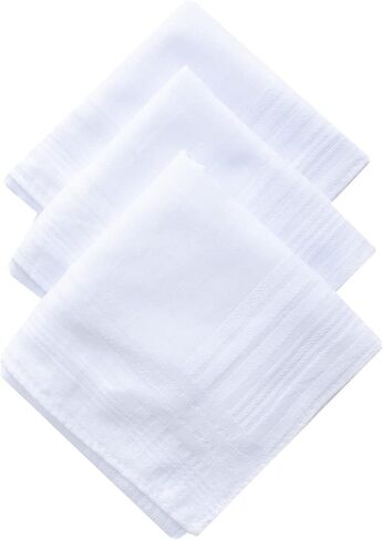 Men's White 100% Cotton Handkerchief Hankie Hankerchieves in Kuwait