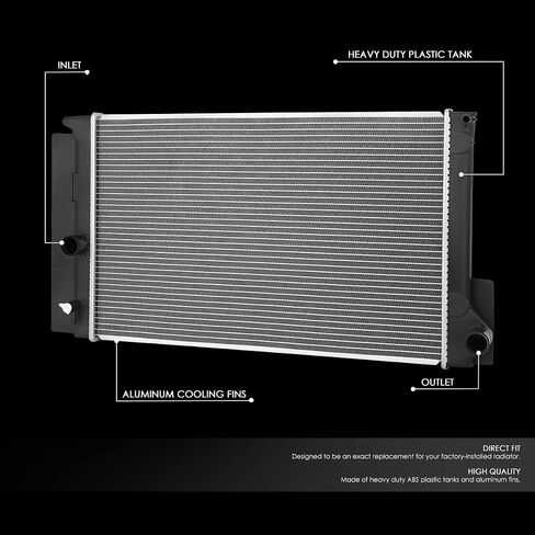 DNA Motoring OEM-RA-2321 OE Style Aluminum Cooling Radiator Replacement Compatible with 00-06 Tundra AT, 27-3/8" W X 22-5/8" H X 1-7/16" D, 1-1/2" Inlet, 1-1/2" Outlet in Saudi Arabia